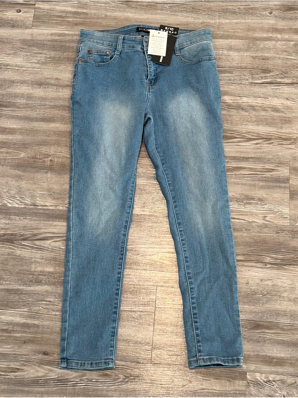 FashionNova All The Booty Ripped Skinny Jeans Medium Blue Wash Women’s 9/10 NWT